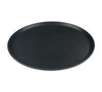 Grunwerg Non-Slip Round Food and Drink Plastic Serving Tray with High Grip Rubber Surface, 18 Inch Diameter