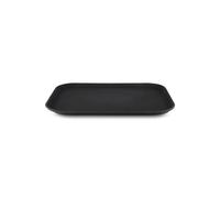 Grunwerg PN-1216 Plastic Rubberized Anti-skid, Non-slip Food Tray, Retangular, 16 x 12/40 x 30cm, Black, 16x12/40x30cm, Pack of 1