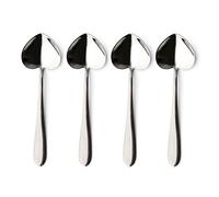 Grunwerg Set of 4 Stainless Steel Heart Shape Tea Spoons, Mirror, 12.5 x 4 x 2.5 cm