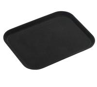 Tuffgrip Super Plastic Rubberized Anti-skid, Non-slip Food Tray, Retangular, 14 x 10/35 x 25cm, Black, 14x10/35x25cm