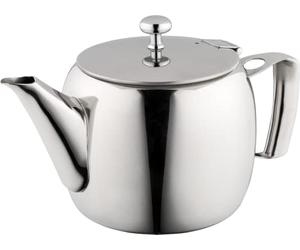 Grunwerg Universal 9000 Series 18/8 Stainless Steel Mirror Polished Tea Pot with Cool Touch Hollow Handle, 40oz