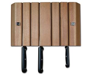 Grunwerg Wall Mounted Magnetic Knife Block, Beech, 6 Slot, Gift Boxed