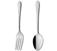 Grunwerg Windsor Carded 2-Piece Serving Fork and Spoon Set SVGFWDR/C, 18/0 Stainless Steel, Silver