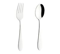 Grunwerg Windsor Carded 2CHSTWSR/C Windsor Stainless Steel Child's First Fork and Spoon Cutlery Set, 2-Piece 15.5 x 3 x 3 cm