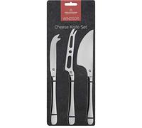 Grunwerg Windsor Carded 3-Piece Cheese Knife Set, 18-0 Stainless Steel