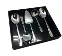 Grunwerg Windsor Carded 5-Piece Serving Kitchen Utensils Set 5BXSVGWDR 18/0 Stainless Steel, Silver