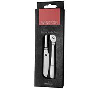 Grunwerg Windsor Carded 6-Piece Butter Knife Set 6BXBKWDR, 18/0 Stainless Steel, Mirror Polished