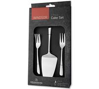 Grunwerg Windsor Carded 7 Piece Pie Cake Slice & Forks Set 7BXCAKWDR, 18/0 Stainless Steel, Silver