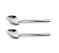 Grunwerg Windsor Carded Set of 2 Stainless Steel Heart Shape Dessert Spoons, Mirror, 16 x 5 x 2 cm
