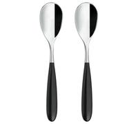 Grunwerg 2CS650BK Yin & Yang Coffee Spoons, Stainless Steel, Black