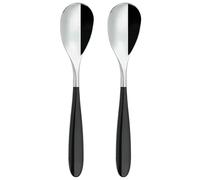 Grunwerg 2DS650BK Yin & Yang Dessert Spoons, Stainless Steel, Black