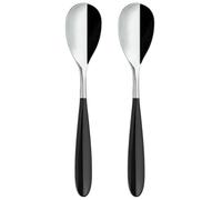 Grunwerg 2TAS650BK Yin & Yang Table Spoons, Stainless Steel, Black
