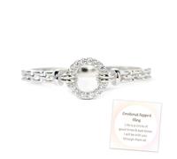 grupan Good Times And Bad Times Emotional Support Pavé Open Circle Ring, 925 Sterling Silver Good Times And Bad Times Adjustable Ring, Emotional Support Hope Ring for Women (Adjustable)