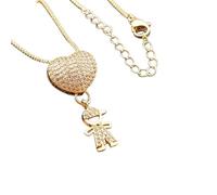 grupan Love and my kids - Mother's Love Necklace, 18k gold plated Mother Necklace, Adjustable Love Necklace (1 Boy)