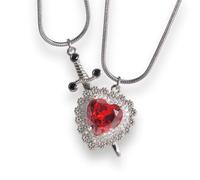 Grupan Stainless Steel You Are in My Heart Necklace Set, Sword Necklace, Couples Matching Necklace (Both Silver)