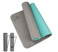 Gruper Non-Slip TPE Training Mat for Pilates & Gymnastics - 183 cm x 61 cm x 6 mm Thick with Carry Strap + Bag