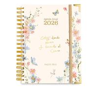 Grupo Erik 2026 Diary A5 Week To View - Raquel Beck | A5 Weekly Planner 2026 With Diary Stickers, Pocket, Bookmarks, January 2026 - December 2026 | Spanish Gifts, Cute Planner