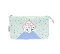 Erik Amelie 3 Compartment Pencil Case | Triple Pocket Cosmetic Case | Cute & Stylish Large Kids Gift | Pusheen Design