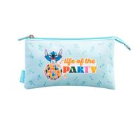 Grupo Erik 3 Compartment Pencil Case - Disney Stitch Stationery | School Pencil Case, Cute Makeup Bag, Back to School Supplies, Office Stationery Supplies | Stitch Gifts
