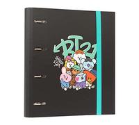 Grupo Erik Ring Binder A4 - BT21 | 4 Ring Binder 10.6 x 12.6 inches - 27 x 32 cm | A4 Ring Binder Folder, Document Folder | Kawaii Gifts, Kawaii Stationery