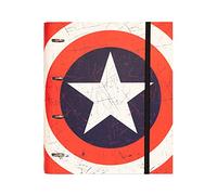 Grupo Erik 4 Ring Binder A4 - Captain America Marvel Stationery | 10.6 x 12.6 inches - 27 x 32 cm - A4 Ring Binder Folder, Document Folder | Marvel Gifts, Captain America Gifts