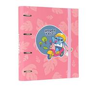 Grupo Erik 4 Ring Binder A4 - Disney Stitch Stationery | 10.6 x 12.6 inches - 27 x 32 cm | A4 Ring Binder Folder, Document Folder | Stitch Gifts