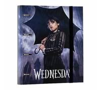 Grupo Erik Ring Binder A4 - Wednesday | 4 Ring Binder 10.6 x 12.6 inches - 27 x 32 cm | A4 Ring Binder Folder, Document Folder | Wednesday Gifts, Wednesday Addams Gifts