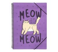 Grupo Erik A4 Display Folder - Meow Meow Cat Stationery | 30 Pockets - Propylene Sleeves | A4 Display Book, Document Envelope with Velcro Closure | Gifts for Cat Lovers