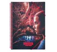 Grupo Erik Stranger Things A4 Display Folder | 30 Pockets - Propylene Sleeves | A4 Display Book, Document Envelope with Velcro Closure | Black