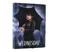 Grupo Erik A4 Folder - Wednesday | 3 Flap Folder 13.4 x 10 inches - 34 x 25.5 cm | Document Organiser, School Folders, Document Folder | Wednesday Gifts, Wednesday Addams Gifts