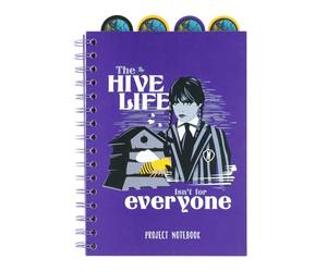 Grupo Erik A5 Project Notebook With 4 Dividers - Wednesday Gifts | Notepad A5 Notebook With Dividers, Project Planner | Wednesday Addams Gifts Under 10 Pounds
