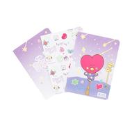 Grupo Erik A6 Notebook Set - BT21 Kawaii Stationery | 3 A6 Notebooks - Lined, Plain, Dotted - 32 sheets (64 pages) | Tata BT21 Merch, Kawaii Stuff, Cute Stationery Gifts Under 15 Pounds