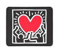 Grupo Erik Mouse Pad - Keith Haring | Non-Slip Rubber Base & Waterproof Gaming Mouse Pad | Black Mouse Pad, Small Mouse Mat | Graffiti Art Gifts