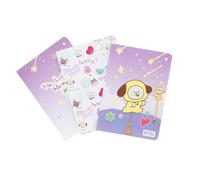 Grupo Erik A6 Notebook Set - BT21 Kawaii Stationery | 3 A6 Notebooks - Lined, Plain, Dotted - 32 sheets (64 pages) | Chimmy BT21 Merch, Kawaii Stuff, Cute Stationery Gifts Under 15 Pounds