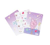 Grupo Erik BT21 A6 Notebook Set - Cooky Merch, Kawaii Stationery Gifts | 3 A6 Notebooks - Lined, Plain, Dotted, 32 sheets (64 pages) | BT21 Merch, Kawaii Stuff, Cute Stationary Gifts under 15 Pounds