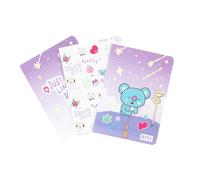 Grupo Erik BT21 A6 Notebook Set - Koya Merch, Kawaii Stationery Gifts | 3 A6 Notebooks - Lined, Plain, Dotted, 32 sheets (64 pages) | BT21 Merch, Kawaii Stuff, Cute Stationary Gifts under 15 Pounds