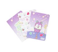Grupo Erik BT21 A6 Notebook Set - Mang Merch, Kawaii Stationery Gifts | 3 A6 Notebooks - Lined, Plain, Dotted, 32 sheets (64 pages) | BT21 Merch, Kawaii Stuff, Cute Stationary Gifts under 15 Pounds