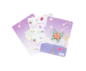 Grupo Erik BT21 A6 Notebook Set - Shooky Merch, Kawaii Stationery Gifts | 3 A6 Notebooks - Lined, Plain, Dotted, 32 sheets (64 pages) | BT21 Merch, Kawaii Stuff, Cute Stationary Gifts under 15 Pounds