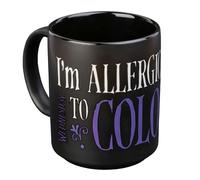 Grupo Erik Wednesday I'm Allergic to Color Ceramic Mug | 35 cl / 350 ml / 11,8 oz - 3.74 x 3.15 inches / 9.5 x 8 cm | Coffee Mug | Tea Mug | Cool Gifts | Wednesday Addams Gifts