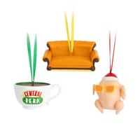 Grupo Erik Friends Christmas Ornaments | Set Of 3 - Cup & Turkey & Sofa | Friends Merchandise | Friends TV Show Gifts | Christmas Hanging Ornament | Christmas Decorations