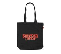 Grupo Erik Stranger Things Logo Black Cotton Tote Bag - Cotton Shopping Bag - 14x15x4 inches | 37x39x10 cm - Canvas Bag - Cotton Bag - Gift Bag - Stranger Things Merchandise - Eco Friendly Gifts