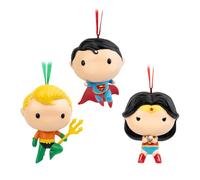 Grupo Erik DC Comics Christmas Ornaments | Set Of 3 - Superman & Wonder Woman & Aquaman | Christmas Hanging Ornament | Christmas Decorations | Superman Figure | Superman Gifts