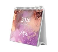 Grupo Erik Desk Calendar 2026 - Glitter Calendar 2026 Calendar 2026 Month To View | Monthly Desk Planner, Desktop Gifts Under 10 Pounds | Cute Gifts For Friends