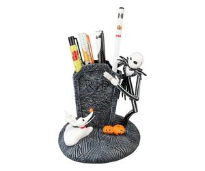 Grupo Erik Disney The Nightmare Before Christmas Pen Holder, Stationery Set | Desk Accessories - Pencil Holder, 2 Pens, Pencil, Eraser, Sharpener | Jack Skellington Figure Pen Holder For Desk