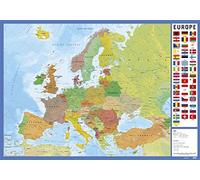 Grupo Erik Europe Map Desk Mat in French | 13.5 x 19.5 inches - 34.5 x 49.5 cm Desk Pad, Desk Decor, Desk Protector Mat | Cute Stationary, Back to School Supplies, Kids Desk Accessories