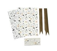 Grupo Erik Gift Wrap Set - Snoopy Gifts For Dog Lovers | 2 Wrapping Paper Sheets, 2 Ribbons, 2 Gift Tag Stickers - Birthday Wrapping Paper | Dog Gifts Under 5 Pounds