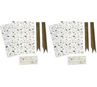 Grupo Erik Gift Wrap Set - Snoopy Gifts For Dog Lovers | 2 Wrapping Paper Sheets, 2 Ribbons, 2 Gift Tag Stickers - Birthday Wrapping Paper | Dog Gifts Under 5 Pounds (Pack of 2)