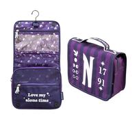 Grupo Erik Hanging Toiletry Bag - Wednesday Addams Gifts | Travel Toiletry Bag Waterproof with Hook, Cosmetic Bags Makeup, Travel Organiser Toiletries Bag | Wednesday Gifts Under 20 Pounds