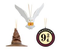 Grupo Erik Harry Potter Christmas Ornaments - Gifts, Merchandise, Decor | Christmas Tree Decorations Set of 3 - Sorting Hat, Platform 9 3/4, Hedwig - Harry Potter Merch, Xmas Decorations for Tree