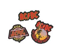 Grupo Erik Iron On Patches for Clothing - AC/DC Merchandise | 3 Sew On Patches for Clothing & for Backpacks, Backpack Accessories | ACDC Gifts Under 15 Pounds